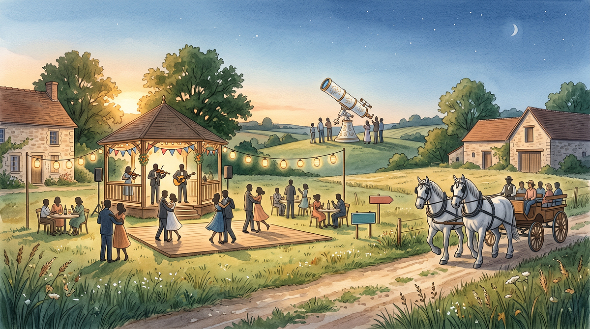 Astronomie, guinguette et chevaux percherons