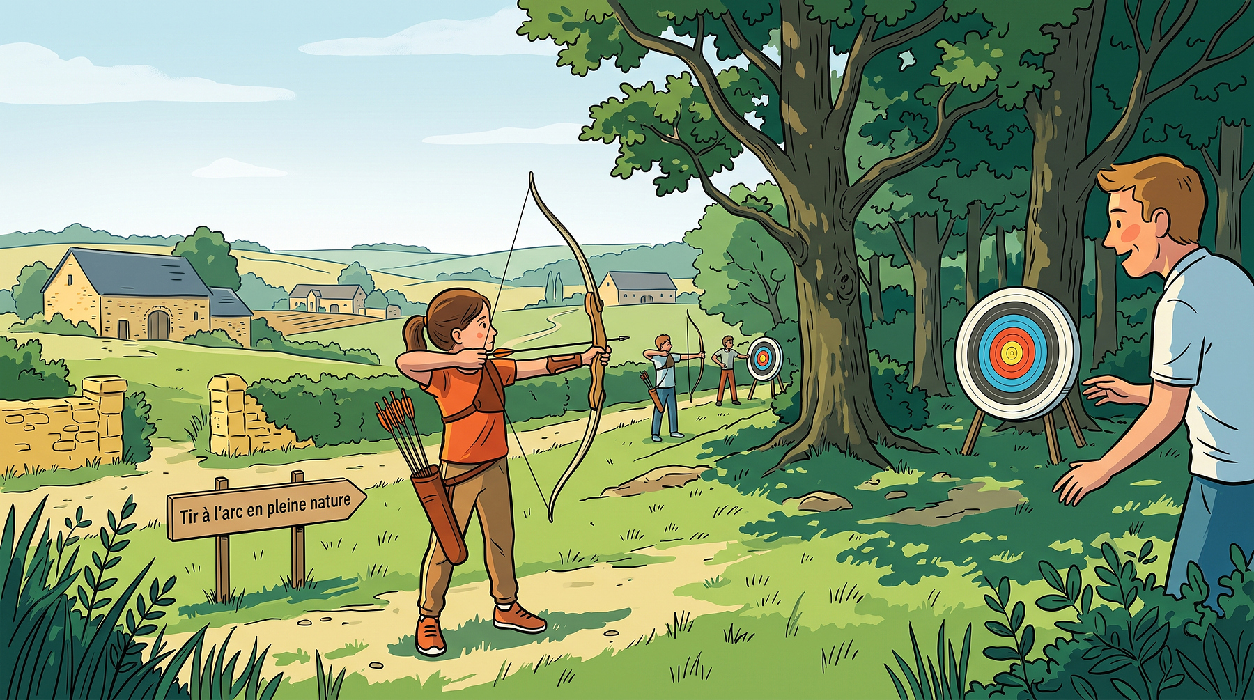 Tir à l'arc en pleine nature