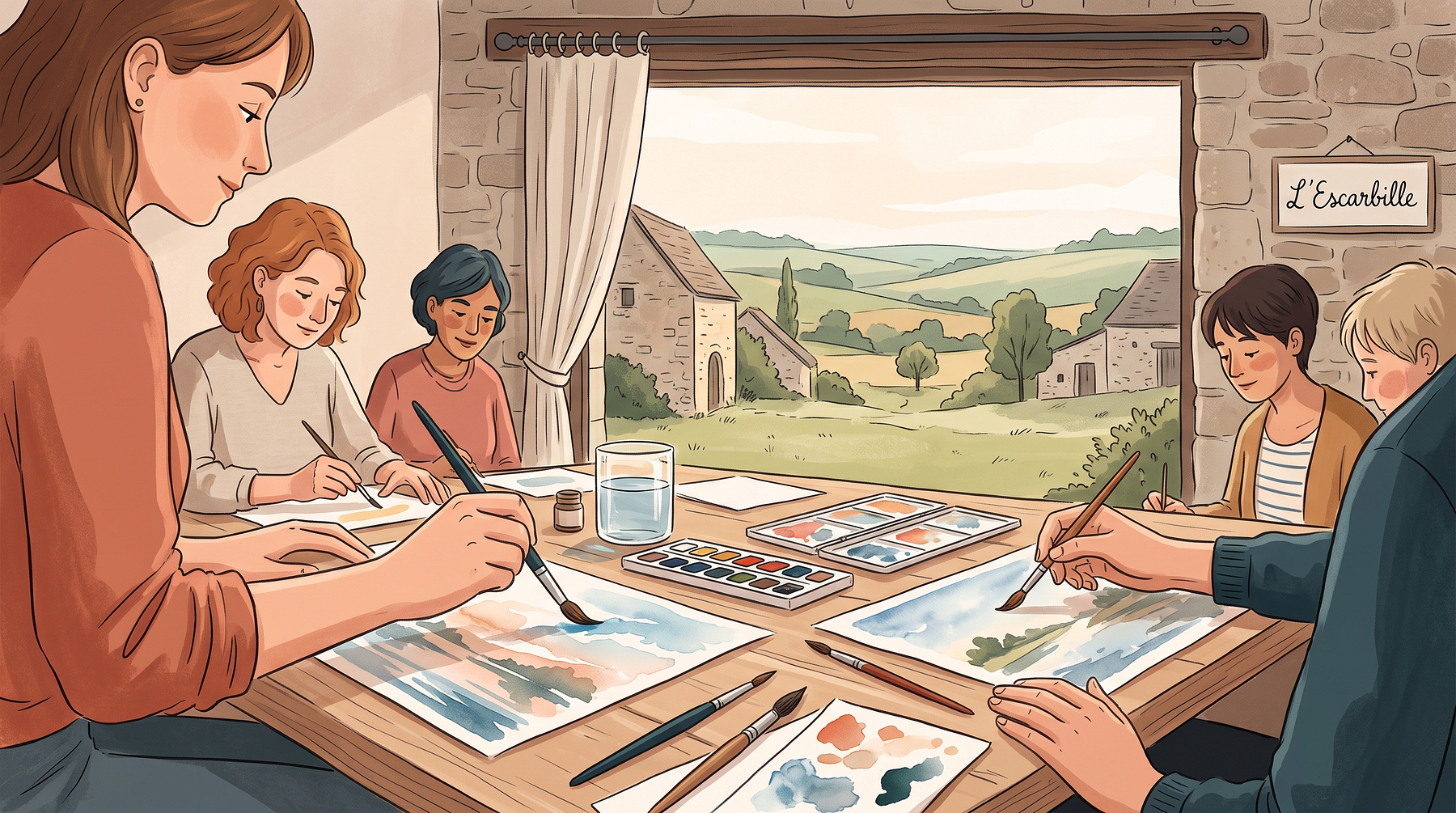 Atelier aquarelle : ciels, lumière et eau