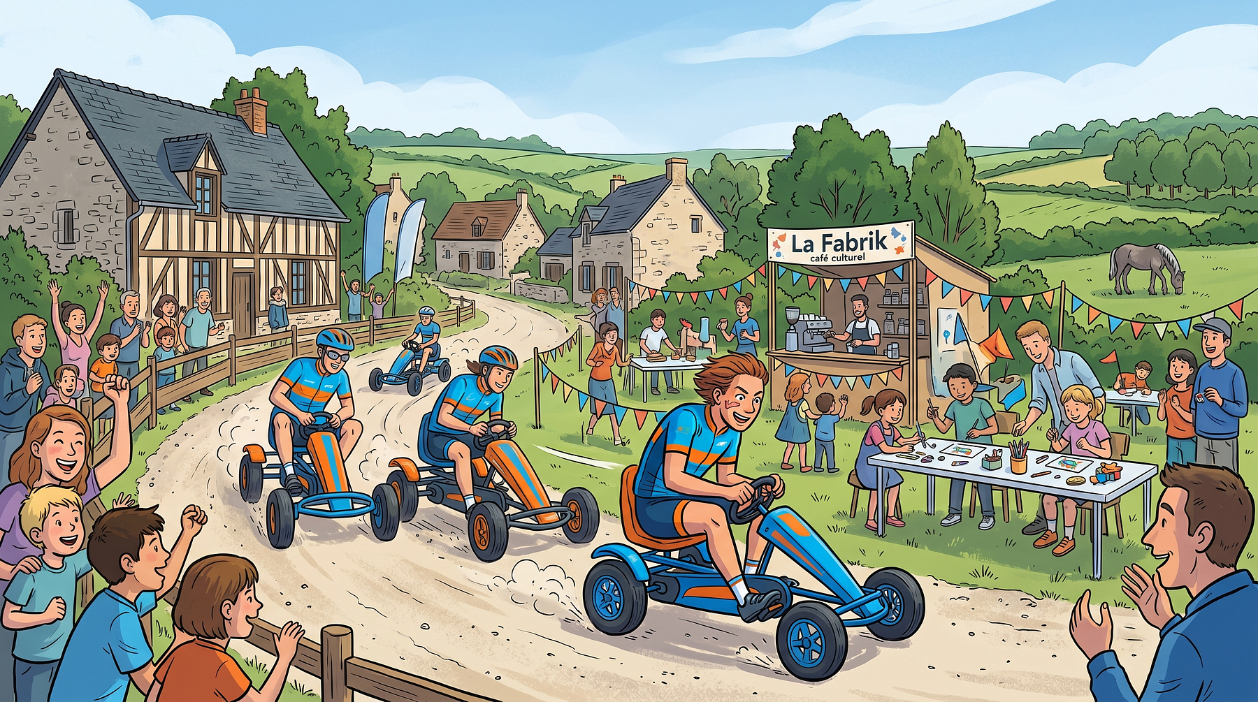 Course de voitures à pédalier