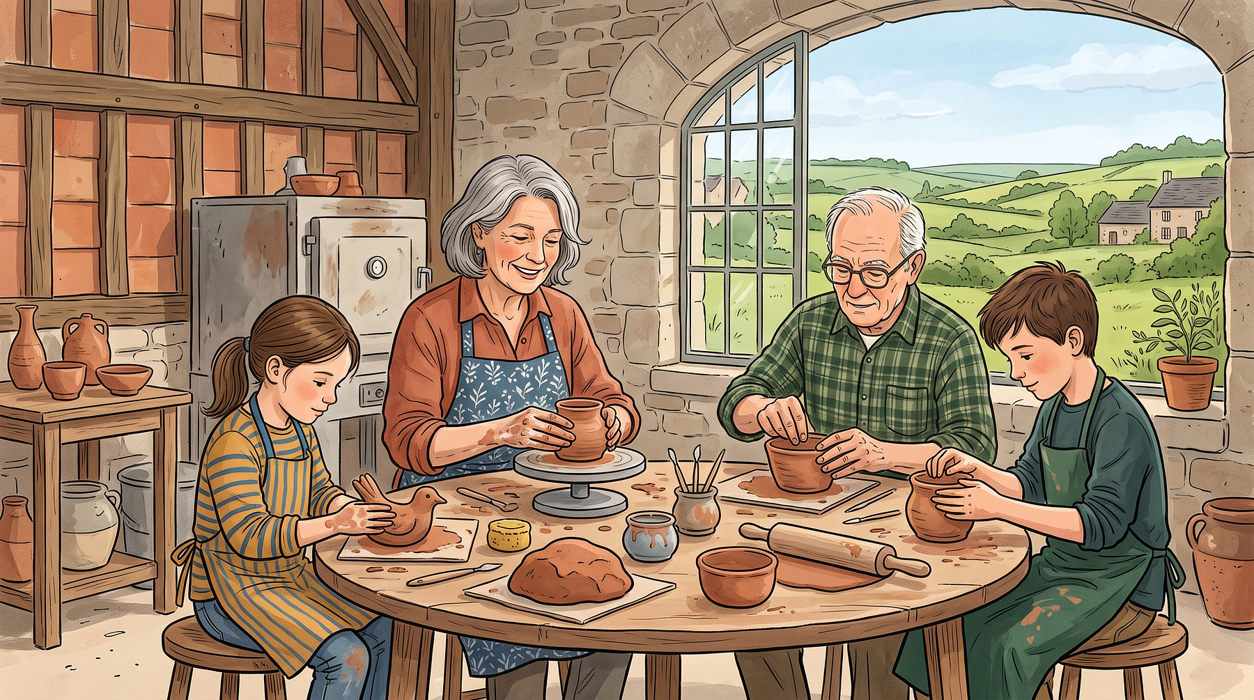 Atelier poterie intergénérationnel
