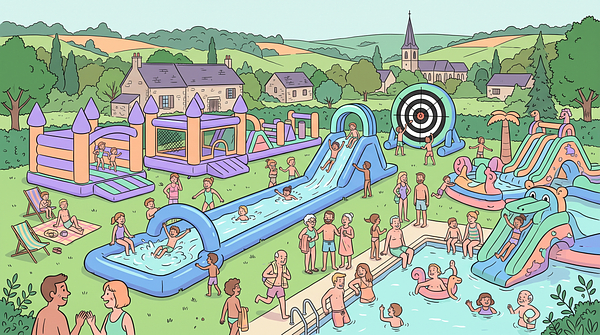 Structures gonflables à la piscine