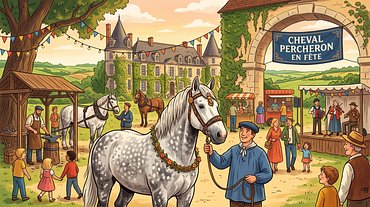 Cheval Percheron en fête