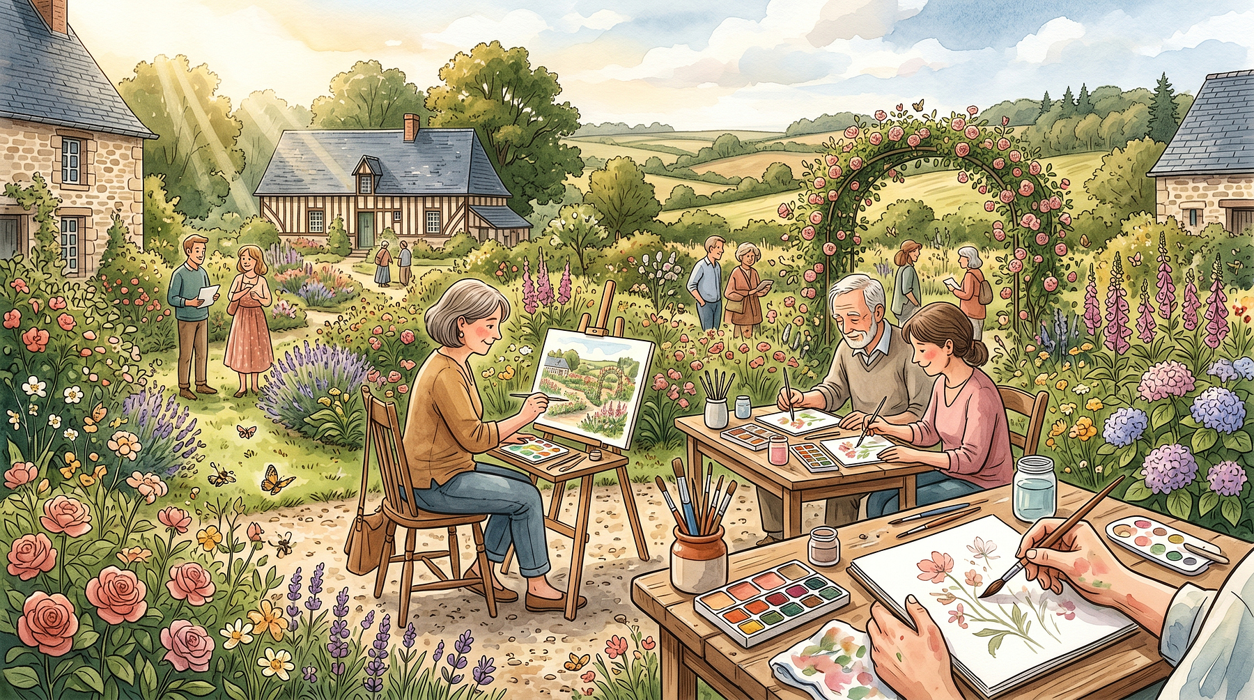 Aquarelle au jardin