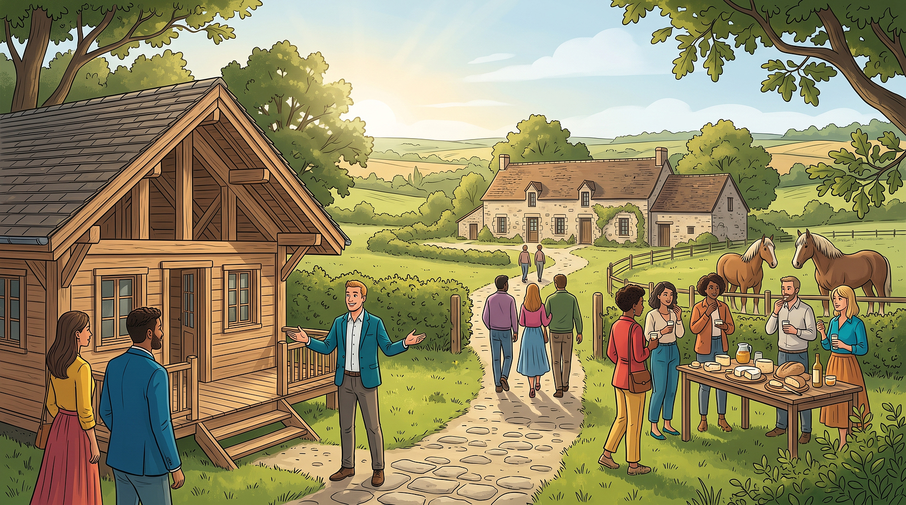 Visite de l'entreprise Cap Chalets et de la ferme de Guéhouville