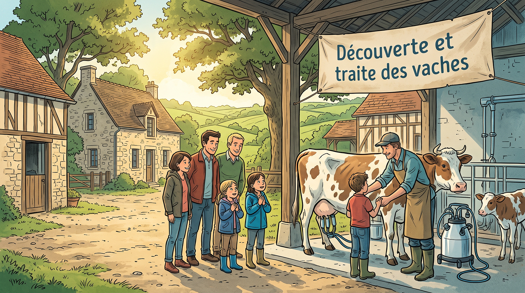 Découverte et traite des vaches