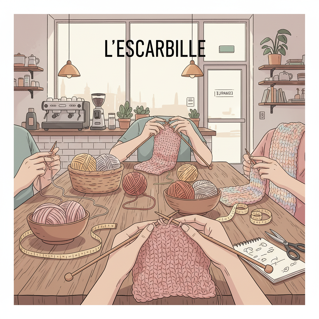 Atelier tricot avec Fabienne à l'Escarbille