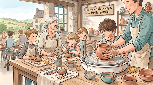 Une journée à la campagne en famille : poterie