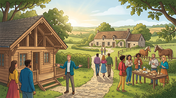 Visite de l'entreprise Cap Chalets et de la ferme de Guéhouville