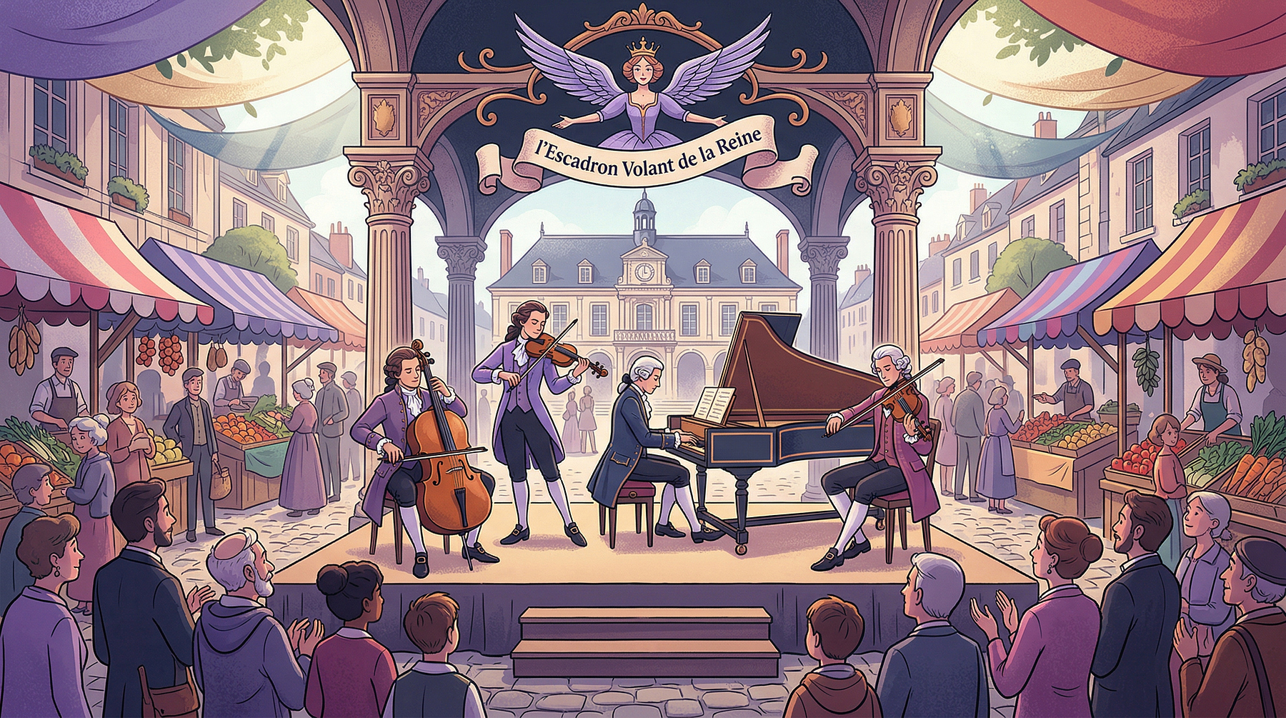 Concert Ô Marché avec l'Escadron Volant de la Reine