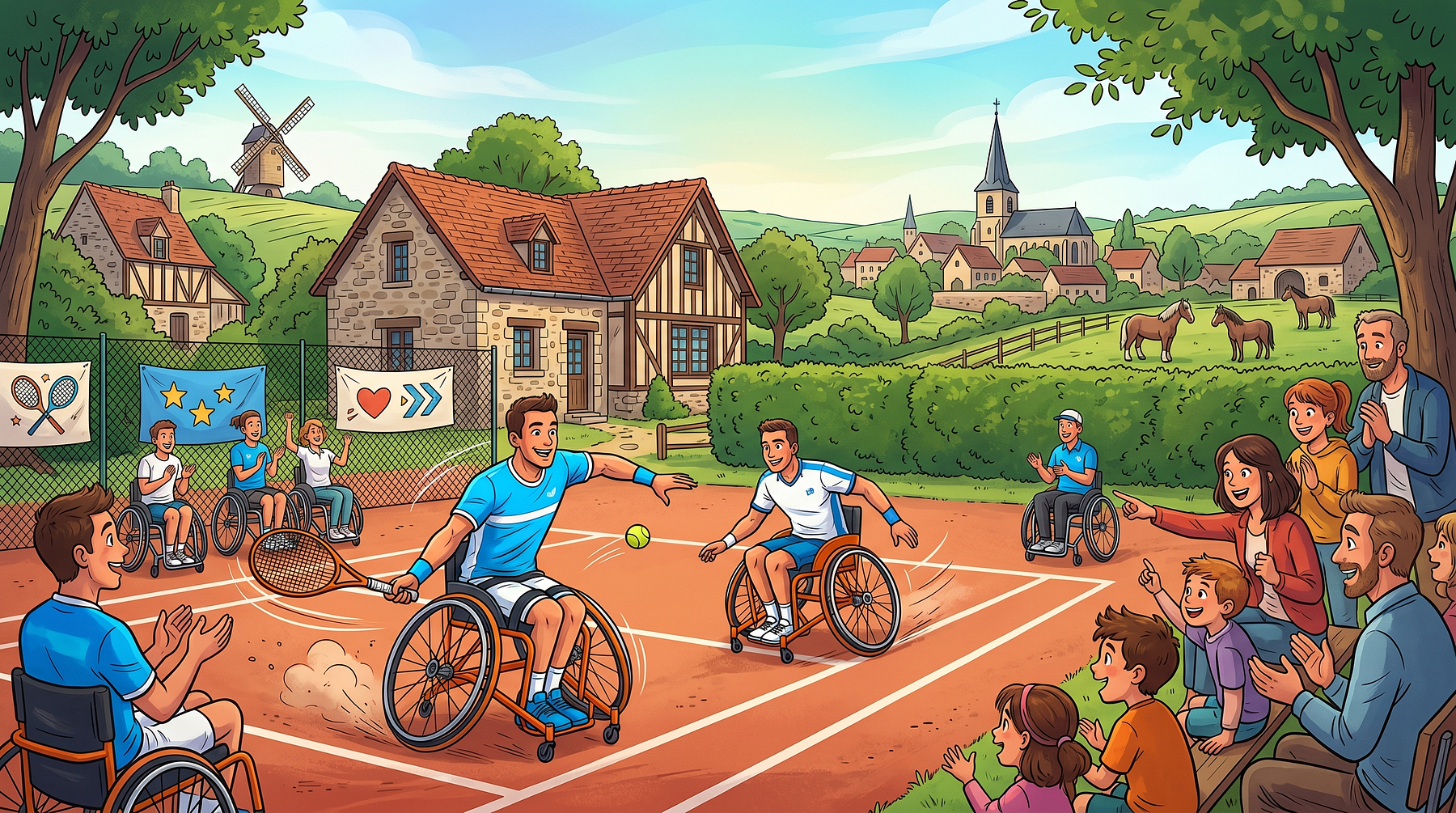 Démonstration de tennis fauteuil