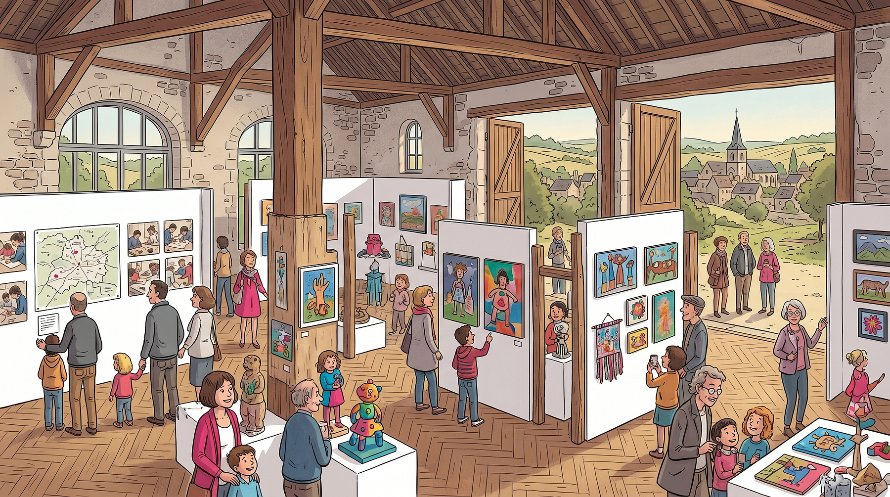 Exposition des élèves de Bellême au Festival l'Art à La Perrière