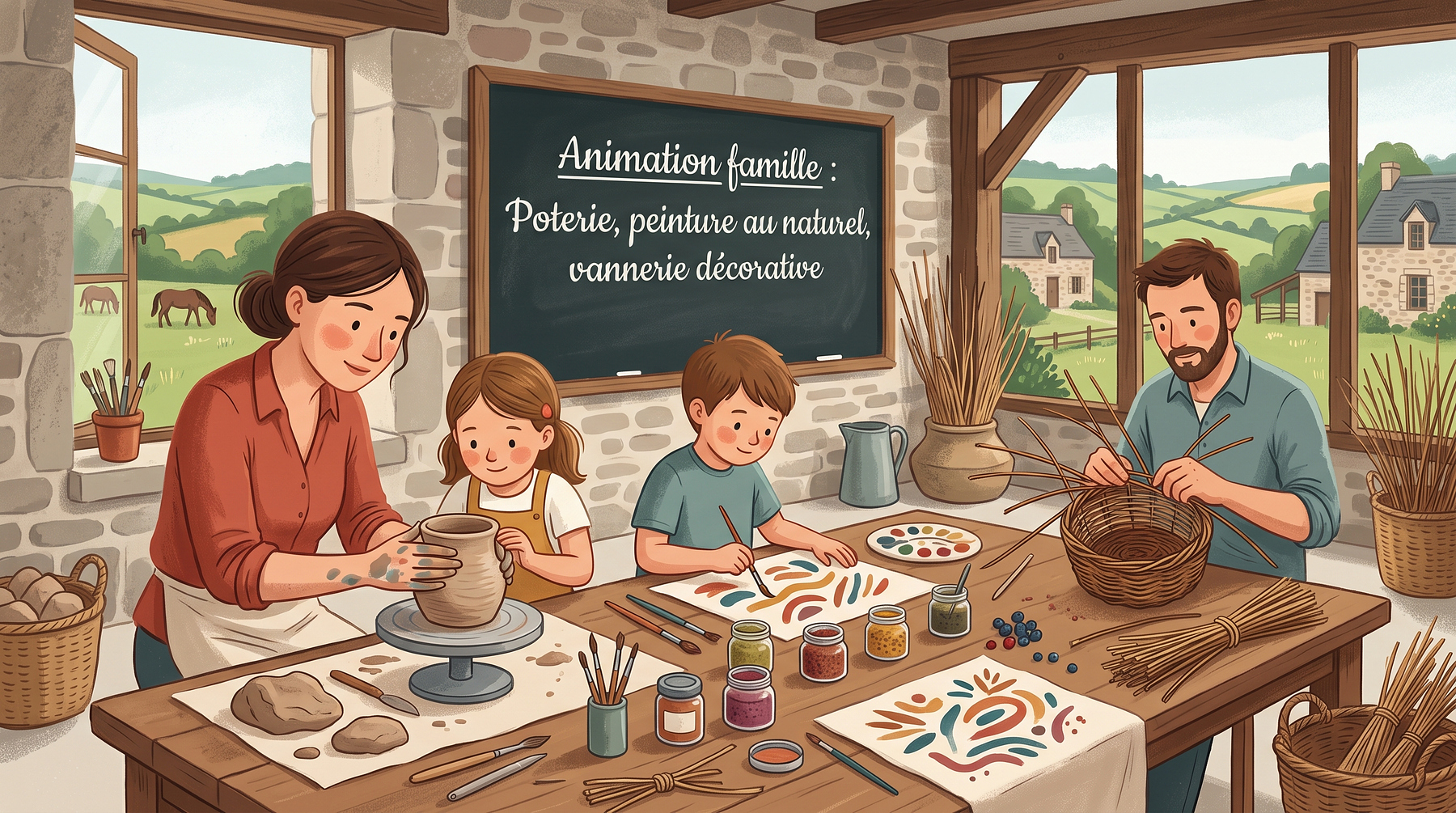 Animation famille : Poterie, peinture au naturel, vannerie décorative