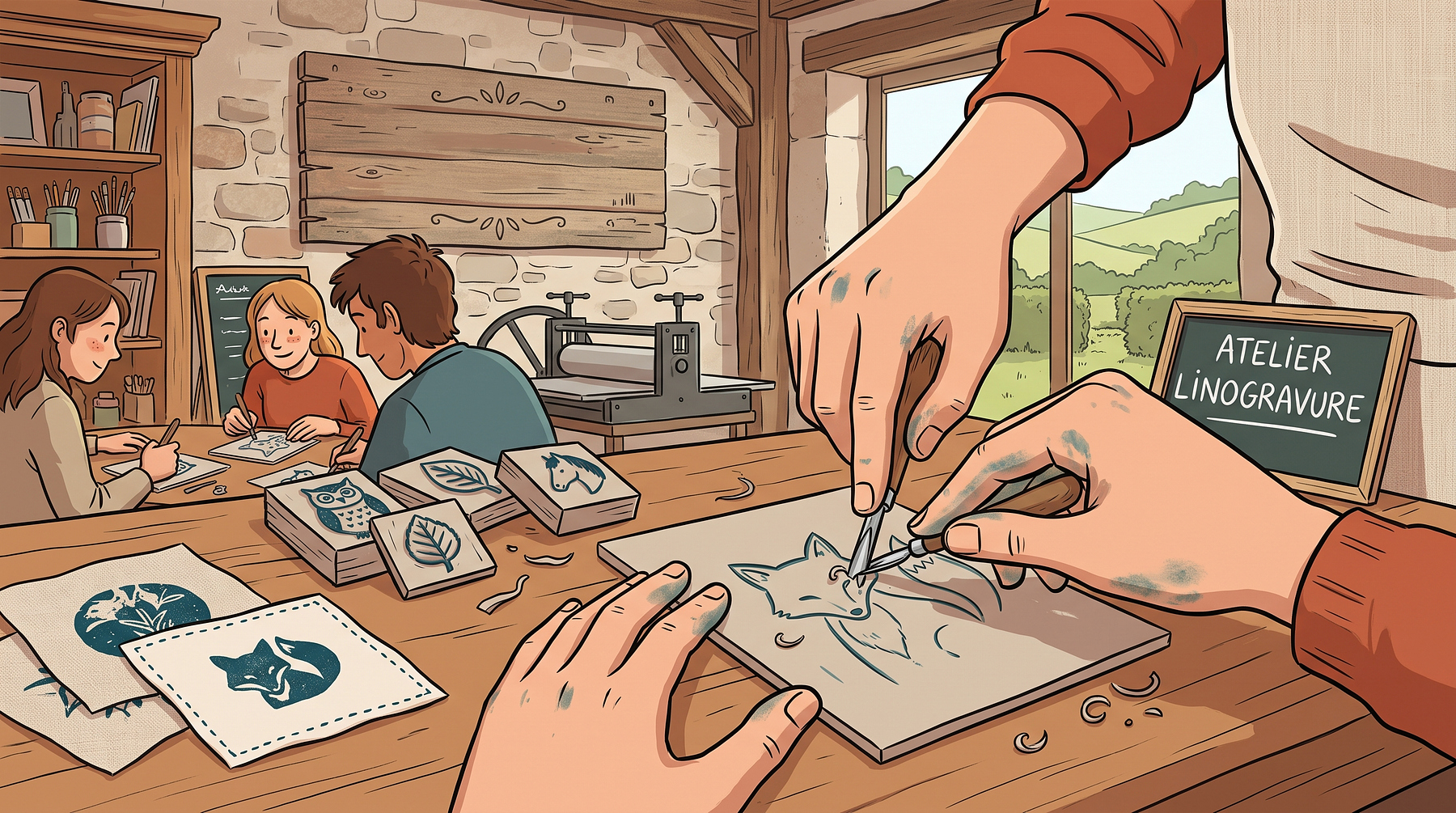 Atelier linogravure