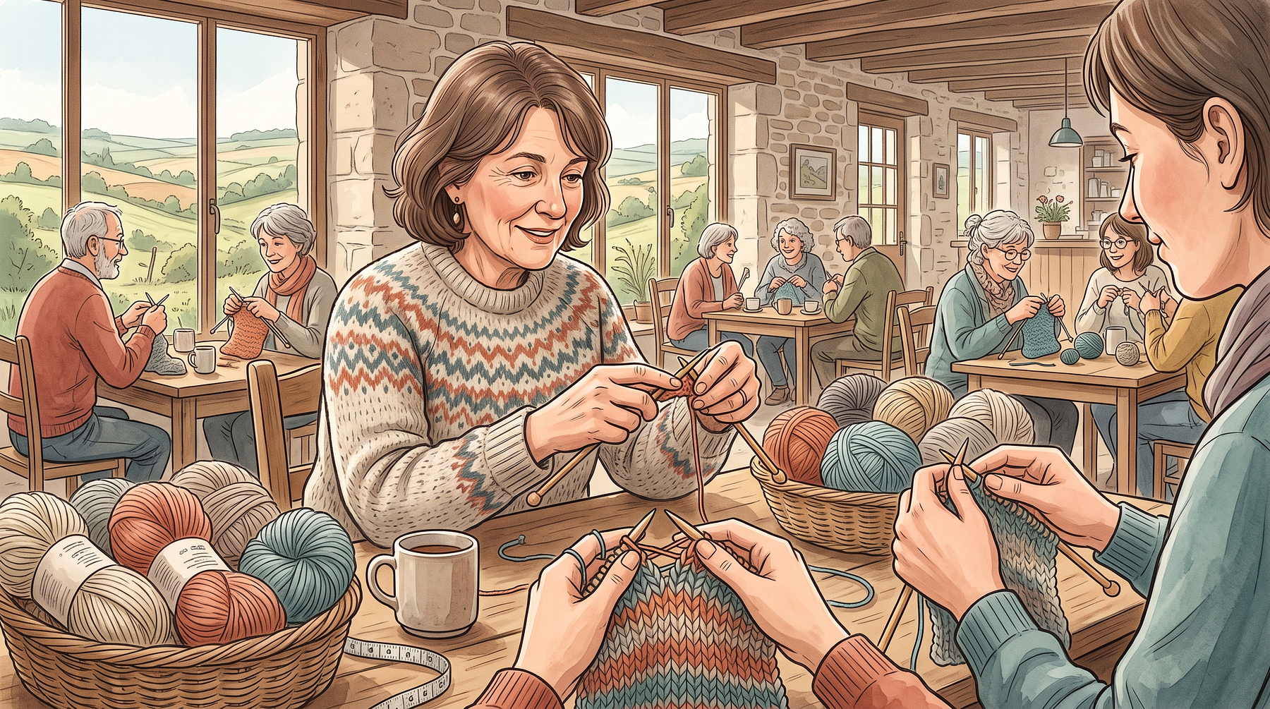 Atelier tricot avec Fabienne
