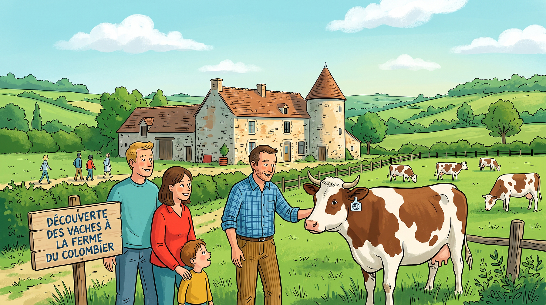 Découverte des vaches à la Ferme du Colombier