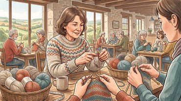 Atelier tricot avec Fabienne