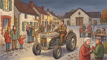 Défilé de tracteurs illuminés