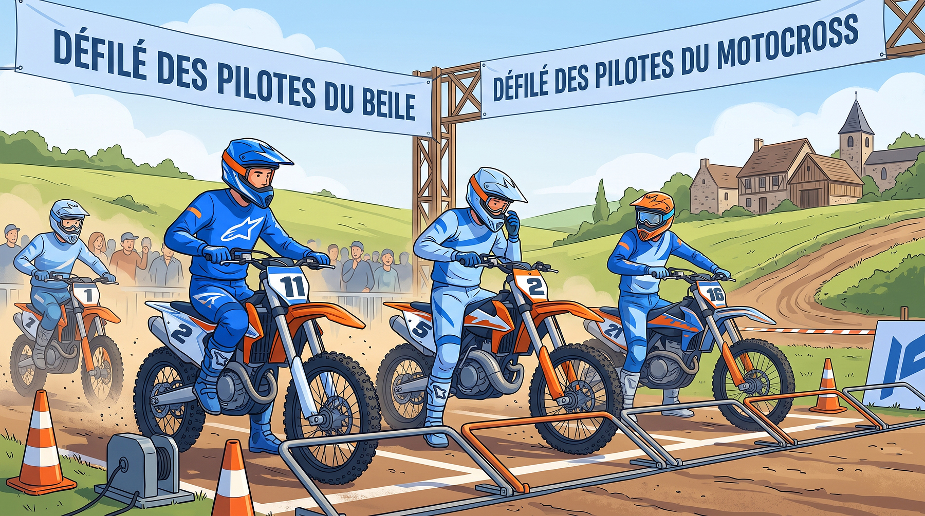 Défilé des pilotes du Motocross