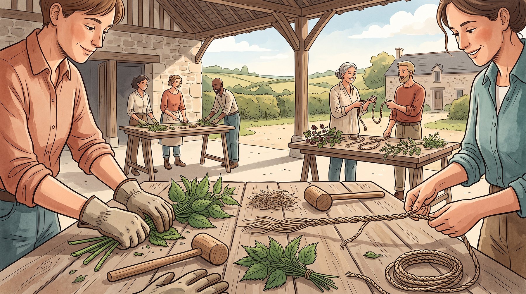 L'ortie et autres plantes à fibres