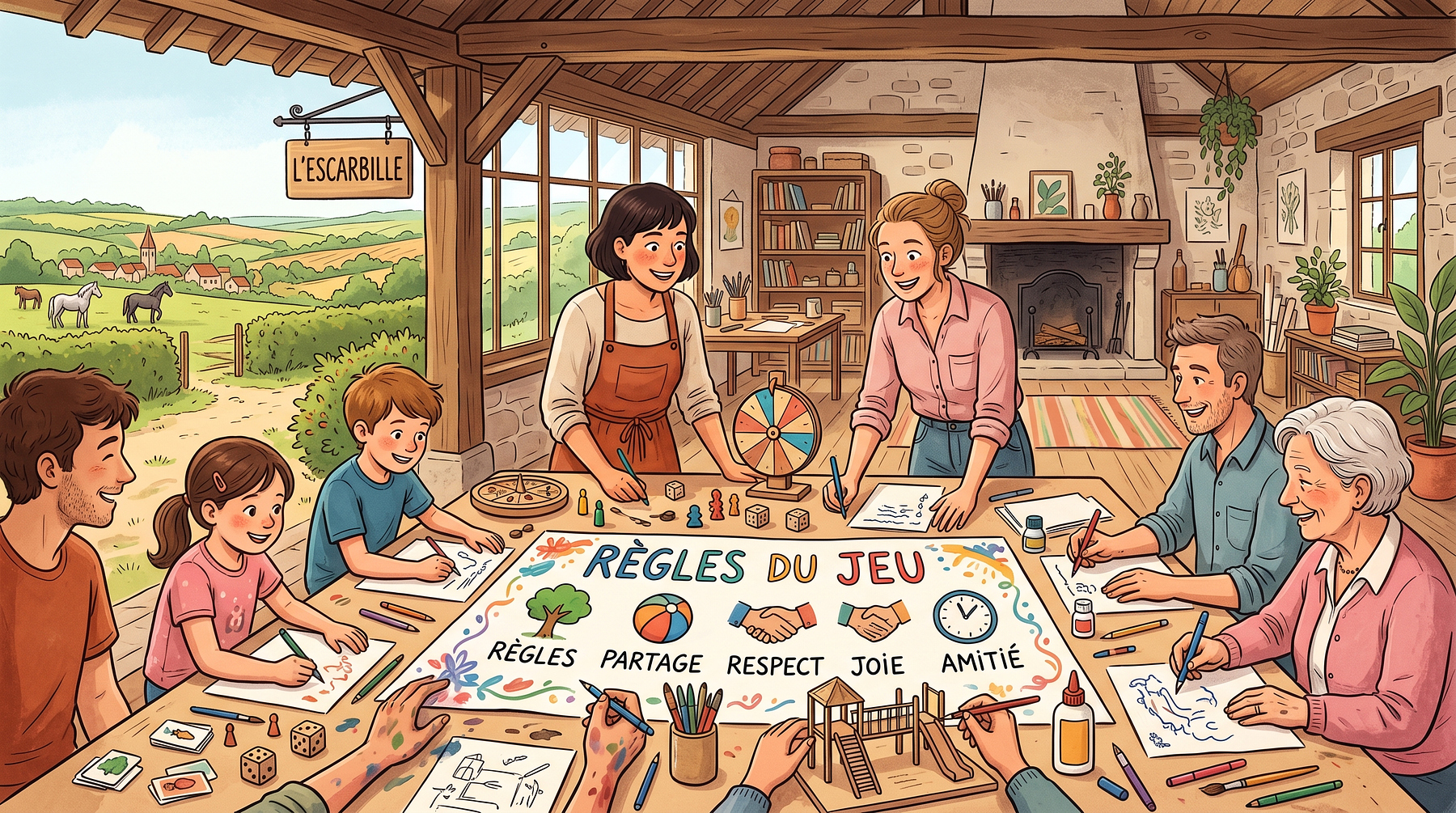 Création des règles d'usage et décoration de l'aire de jeu